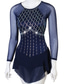 cheap Figure Skating Dresses-Figure Skating Dress Women's Girls' Ice Skating Dress Outfits Burgundy Royal Blue Blue Patchwork Mesh Spandex High Elasticity Practice Professional Competition Skating Wear Handmade Crystal