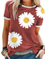 Χαμηλού Κόστους Γυναικεία T-Shirts-Γυναικεία Μπλουζάκι Φλοράλ Λουλούδι Ηλιοτρόπιο Στρογγυλή Λαιμόκοψη Άριστος Φαρδιά Θαλασσί Γκρίζο Πράσινο του τριφυλλιού / 3D εκτύπωση