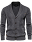 ieftine pulover cardigan pentru bărbați-Bărbați Bluza Tricotat Culoare solidă Fibră Acrilică Manșon Lung Pulovere Cardigan Stil Nautic Toamnă Iarnă Bej