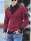 billige sweater til mænd-Herre Bluse rullekrave sweater bluse Strikke Strikket Farveblok Etnisk Stil Daglig Tøj Vinter Efterår Sort Kakifarvet S M L