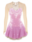 abordables Robes de Patinage Artistique-Robe de Patinage Artistique Femme Fille Patinage Robes Tenue Violet Jaune Vieux rose Patchwork Fleur Maille Spandex Compétition Tenue de Patinage Fait à la main A Bijoux Strass manche longue Patinage