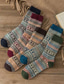 voordelige heren sokken-Voor heren 5 paar Sokken Casual sokken Comfortabel Geruit geruit Multi Kleur Casual Dagelijks Medium Herfst winter blauw Meerkleurig