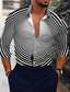 billiga Skjortor med tryck för män-Herr Skjorta Grafisk 3D Print Krage Svart Blå Armégrön Tryck Utomhus Gata Långärmad 3D-utskrift Button-Down Kläder Mode Designer Klassisk Andningsfunktion