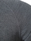 お買い得  メンズヘンリーシャツ-男性用 Tシャツ 夏 半袖 純色 ヘンリー カジュアル 日常 ボタンダウン 服装 ライトウェイト 1950年代風 カジュアル ホワイト ブラック グレー