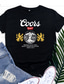 levne Dámská trička-dámské coors banket pivo den pití tričko vintage coors zlatý Colorado lev logo grafická trička (XL, žlutá)