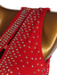 baratos Vestidos de Patinação Artística-Vestidos para Patinação Artística Mulheres Para Meninas Patinação no Gelo Vestidos Roupa Branco Azul Marinho Escuro Vermelho Flor Sem costas Com Transparência Elastano Elasticidade Alta Profissional