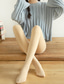 billige Leggings-Dame Chino Leggings Full lengde Bukser Elastisk Helfarge Rumpeløft Varm Medium Midje Mager Svart Aprikos En Størrelse