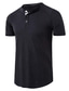 preiswerte Henley-Hemden für Herren-Herren T Shirt Sommer Kurzarm Volltonfarbe Henley Alltag Täglich Button-Down Kleidung Leicht 1950s Alltag Weiß Schwarz Grau