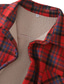 ieftine Cămăși groase-Bărbați Jachete Iarnă Jachetă cămașă Palton de iarnă geacă Sherpa Jachetă de flanel Cald Casual Sacou Îmbrăcăminte exterioară Tartan / Carouri Roșu-aprins