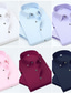 cheap Shirts-Men&#039;s Classic Shirt Slim Fit Long Sleeve Square Neck Solid Color Cotton Black White Rosy Pink 2023 / Office