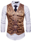 cheap Gilets-Men&#039;s Vest Waistcoat Formal Wedding Party Stage Smart Casual Polyester Geometric V Neck Regular Fit Black White Yellow Red Vest