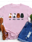 Χαμηλού Κόστους Γυναικεία T-Shirts-Γυναικεία Μπλουζάκι Υψηλής Ποιότητας Καυτή σφράγιση Γάτα Γραφική Γραφικά Σχέδια Σχέδιο Γράμμα Κοντομάνικο Στρογγυλή Λαιμόκοψη Καθημερινά Στάμπα Ρούχα Ρούχα Υψηλής Ποιότητας Βασικό