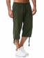 preiswerte Lässige Shorts-Herren leichte Caprihose lockerer Tunnelzug Baumwollshorts 3/4 Hose mit Taschen (grün, X-Small)