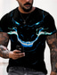 cheap Men&#039;s 3D T-shirts-Men&#039;s T shirt Tee Designer Summer Short Sleeve Graphic Animal Print Crew Neck Daily Holiday Print Clothing Clothes Designer Casual Big and Tall Blue