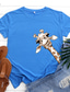 preiswerte T-Shirt-Damen T Shirt Design Heißprägen Giraffe Design Tier Kurzarm Rundhalsausschnitt Täglich Festtage Bedruckt Kleidung Design Basic Grün Weiß Schwarz
