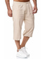 abordables Shorts décontractés-pantalon capri léger pour hommes short en coton à cordon de serrage pantalon 3/4 avec poches (vert, très petit)