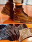 billige sokker for menn-Herre 5 Par Sokker Hverdagssokker Komfort Rutet Multi-farge Avslappet Daglig Normal Høst vinter Blå Multifarget