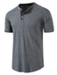billiga Henley-skjortor för män-Herr T-shirt Sommar Kortärmad Ensfärgat Henley Ledigt Dagligen Button-Down Kläder Kläder Lättvikt Femtiotal Ledigt Vit Svart Grå