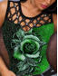 cheap Tank Tops &amp; Camis-Women&#039;s Daily Holiday Tank Top Camis Floral Flower Sleeveless Print Round Neck Basic Elegant Casual Tops Green Blue Gray S