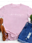 abordables Camisetas de mujer-Mujer Camiseta Design Estampado en caliente Diseño Letra Manga Corta Escote Redondo Diario Estampado ropa Design Básico Blanco Negro Rosa