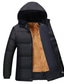cheap Men&#039;s Downs &amp; Parkas-Men&#039;s Winter Jacket Parka Hoodied Jacket Winter Regular Solid Color Pocket Casual Daily Detachable Fleece Warm Yellow Black