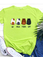 abordables Camisetas de mujer-Mujer Camiseta Design Estampado en caliente Gato Graphic Estampados Diseño Letra Manga Corta Escote Redondo Diario Estampado ropa Design Básico Verde Trébol Blanco Negro