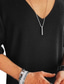 abordables T-shirts décontractés pour hommes-Homme T shirt Tee Col V Demi Manches Couleur unie Col V Casual du quotidien Vêtements Léger Casual Mode Blanche Noir Marron