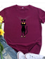 ieftine Tricouri Damă-Pentru femei Tricou Designer Ștampilare la cald Pisica Design Animal Manșon scurt Rotund Zilnic Imprimeu Îmbrăcăminte Îmbrăcăminte Designer De Bază Trifoi Alb Negru