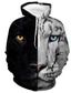 cheap Graphic Hoodies-Men&#039;s Hoodie Sweatshirt Print Designer Casual Big and Tall Graphic Animal Leopard Gray Print Hooded Daily Sports Long Sleeve Clothing Clothes Regular Fit