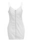 billige Bodycon-kjoler-Dame Mini kjole Tubekjole Stilfull Sexy Moderne utendørs Fest Ferie Normal Ren farge Ermeløs Spagettistropper Svart Hvit Rød Blå Sommer Vår