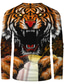 cheap Men&#039;s 3D T-shirts-Men&#039;s T shirt Tee Designer 1950s Casual Long Sleeve Orange Graphic Prints Tiger Print Crew Neck Daily Holiday Print Clothing Clothes Designer 1950s Casual
