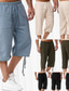billige Harembukser-casual capri-shorts for menn 3/4 løs passform under kneet kort pustende myk bukse bomull sport utendørs ensfarget legglange bukser med snøring med snøring elastisk midje blå khaki grønn svart