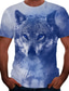 voordelige 3D T-shirts voor mannen-Voor heren Overhemd T-shirt T-shirts Actief Ontwerper Anime Zomer Korte mouw Wit Zwart blauw Grijs Grafisch dier Wolf Print Grote maten Strakke ronde hals Straat Causaal Afdrukken Kleding Kleding