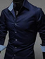 voordelige Nette overhemden-Voor heren Overhemd Effen Kraag Klassieke boord Wijn Zwart Wit Marineblauw Groen Grote maten Werk Dagelijks Lange mouw Kleding Zakelijk