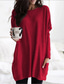 Χαμηλού Κόστους Γυναικείες Μπλούζες &amp; Πουκάμισα-Γυναικεία Καθημερινά Μεγάλα Μεγέθη Φόρεμα μπλουζών Χιτώνας Μπλούζα Μονόχρωμο Μακρυμάνικο Στρογγυλή Λαιμόκοψη Βασικό Άριστος Φαρδιά Λευκό Μαύρο Θαλασσί Τ