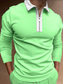 cheap Zip Polo-Men&#039;s Collar Polo Shirt Golf Shirt Solid Color Turndown Green Khaki Navy Blue Black Outdoor Casual Long Sleeve Zipper Clothing Apparel Fashion Sportswear Casual Comfortable / Winter / Fall / Winter