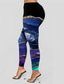 ieftine Leggings-Pentru femei Hip-Hop Îmbrăcăminte Atletică Colanti Jambiere Imprimeu Lungime până la glezne Pantaloni Sporturi de Agrement Ieșire Strech Imprimeu Grafic Confort Talie medie Albastru piscină S M L XL