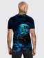 ieftine Tricouri 3D Bărbați-Bărbați Tricou Designer Vară Manșon scurt Grafic Scorpion Imprimeu Stil Nautic Zilnic Concediu Imprimeu Îmbrăcăminte Îmbrăcăminte Designer Casual Mare si inalt Albastru piscină
