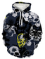 cheap Graphic Hoodies-Men&#039;s Hoodie Sweatshirt Front Pocket Print Designer Casual Retro Graphic Skull Black Print Hooded Casual Daily Weekend Long Sleeve Clothing Clothes Regular Fit
