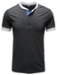 preiswerte Henley-Hemden für Herren-Herren T-Shirt Farbblock Rundhalsausschnitt Mittel Frühling Sommer Blau Schwarz Grau
