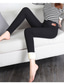 abordables Leggings-Femme Leggings Taille elastique Chaud Mode Vêtement de rue du quotidien Fin de semaine Micro-élastique Confort Plein Taille médiale Noir Grise S M L / Doublure Polaire