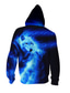 cheap Men&#039;s 3D Hoodies-Men&#039;s Full Zip Hoodie Jacket Zipper Print Designer Casual Big and Tall Graphic Graphic Prints Wolf Print Hooded Daily Sports Long Sleeve Clothing Clothes Regular Fit Blue