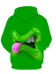 economico felpe natalizie da uomo-Per uomo Felpa con cappuccio Felpa con cappuccio pullover Felpa con cappuccio leggera Verde chiaro Rosa Rosso Blu Viola Con cappuccio Animali Cartoni animati 3D Stampa 3D Plus Size Vintage stile