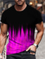 billige 3D-herreskjorter-Herre T-shirt Designer Sommer Kortærmet Grafisk Farveblok Trykt mønster Rund hals Daglig Ferie Trykt mønster Tøj Tøj Designer Afslappet Stor og høj Grøn Lyserød