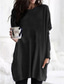 Χαμηλού Κόστους Γυναικείες Μπλούζες &amp; Πουκάμισα-Γυναικεία Καθημερινά Μεγάλα Μεγέθη Φόρεμα μπλουζών Χιτώνας Μπλούζα Μονόχρωμο Μακρυμάνικο Στρογγυλή Λαιμόκοψη Βασικό Άριστος Φαρδιά Λευκό Μαύρο Θαλασσί Τ