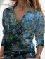 cheap Women&#039;s T-shirts-Women&#039;s T shirt Tee Designer 3D Print Graphic Sparkly Glittery Design Long Sleeve Shirt Collar Daily Print Clothing Clothes Designer Basic Green Blue Purple
