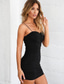 cheap Party Dresses-Women&#039;s Strap Dress Mini Dress Black Sleeveless Solid Color Ruched Summer Cold Shoulder Hot 2022 S M L XL XXL 3XL