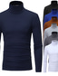 billige sweater til mænd-mænds t-shirt i rene farver med termisk mock rullekrave-overdele lange ærmer basic afslappet baselayers komfort slim fit pullover skjorte toppe bluse til efteråret marineblå