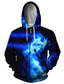 cheap Men&#039;s 3D Hoodies-Men&#039;s Full Zip Hoodie Jacket Zipper Print Designer Casual Big and Tall Graphic Graphic Prints Wolf Print Hooded Daily Sports Long Sleeve Clothing Clothes Regular Fit Blue