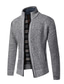 cheap Men&#039;s Cardigan Sweater-Men&#039;s Sweater Knit Zipper Basic Plain Stand Collar Casual Daily Daily Clothing Apparel Bishop Sleeve Winter Spring &amp;  Fall Khaki Gray M L XL